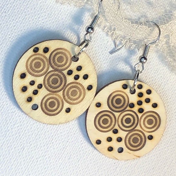 {Pyrography Earrings}🔥 - Picture 5 of 7